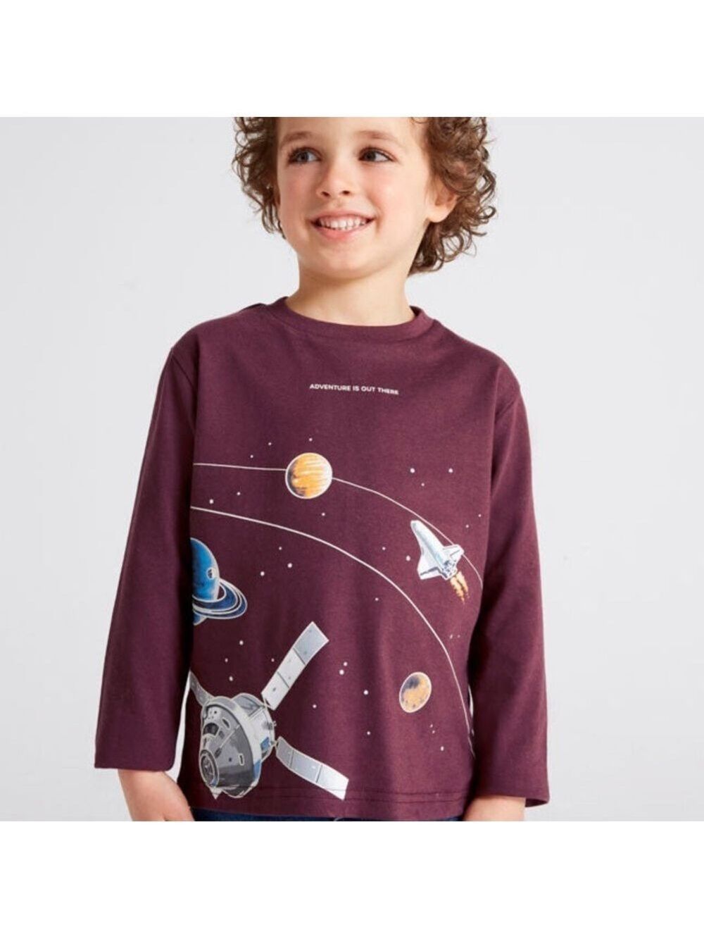 Size 8 Mayoral Galactic Journey Long Sleeve Tee - Purple
